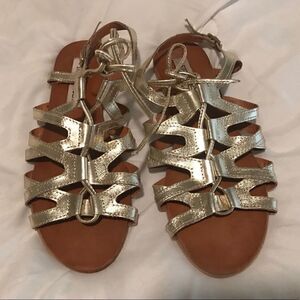 Gold Steve Madden gladiator sandals